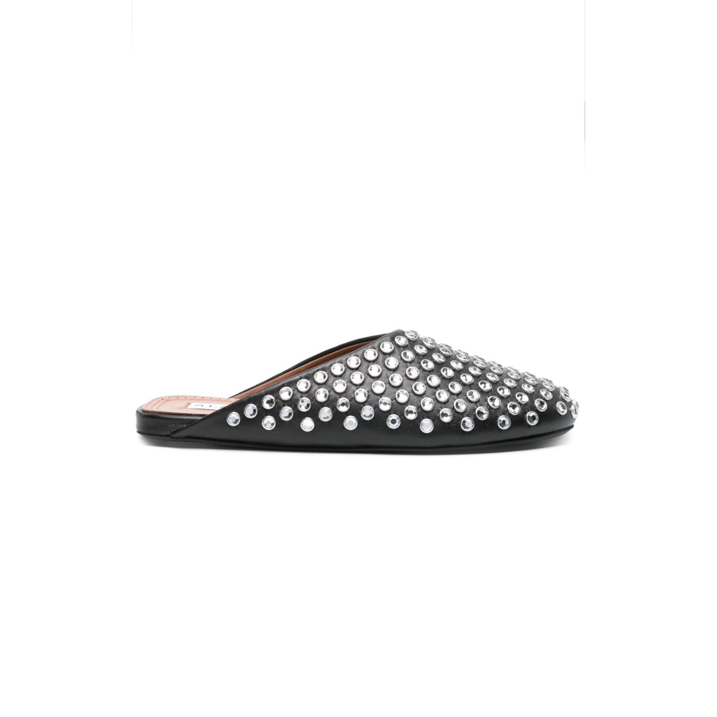 A1a1a CRYSTAL-EMBELLISHED LEATHER MULES